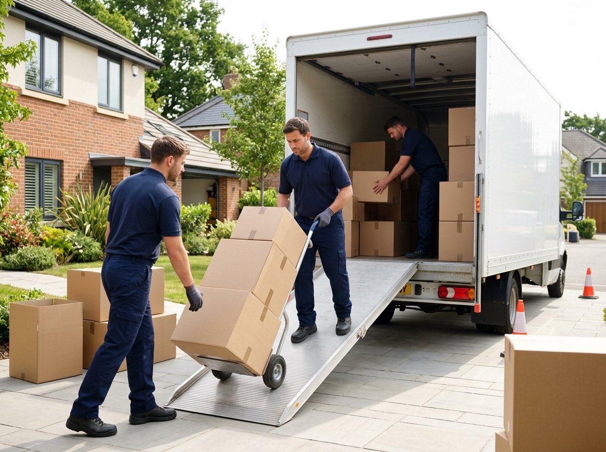 Safe heavy appliance and furniture loading using moving ramp in Kuwait